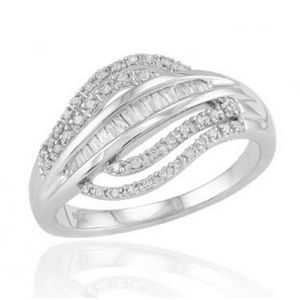 2/5 ctw 65-Diamonds Ring, Round and Baguette